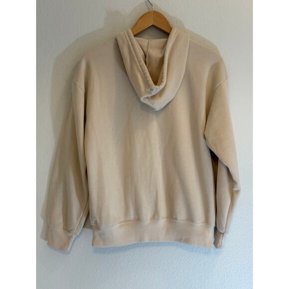 DISNEY Hoodie Ivory Mickey Minnie Fleece Chenille Patch Disneyland Retro | XS - Picture 5 of 12